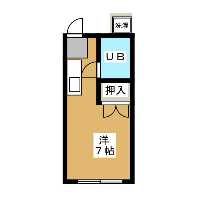 第1田中ハイツ(ワンルーム/1階)の間取り写真