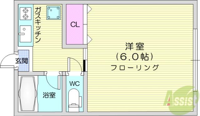 コーポくら家(1K/2階)の間取り写真