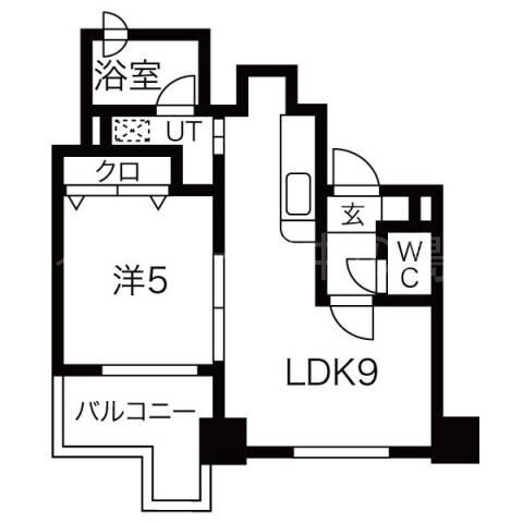 クラッセ山鼻(1LDK/2階)の間取り写真