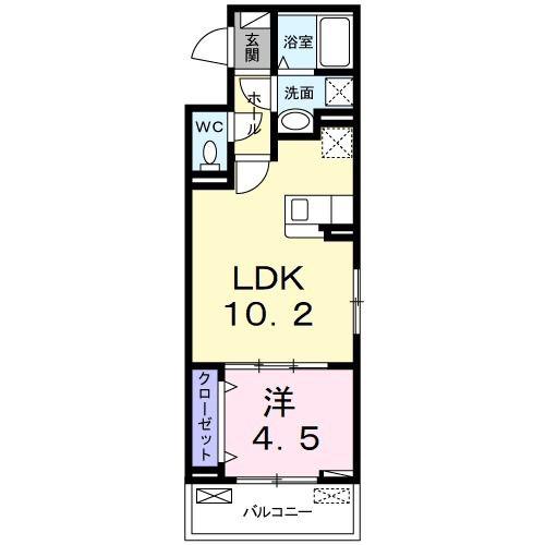 ヴェルメゾン 旭町(1LDK/2階)の間取り写真