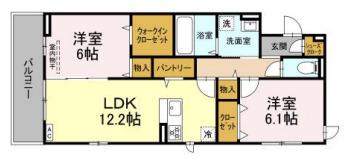 アークハウス竹の塚(2LDK/3階)の間取り写真