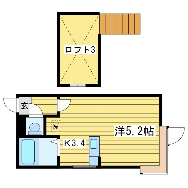 プチメゾンラメール(1K/3階)の間取り写真