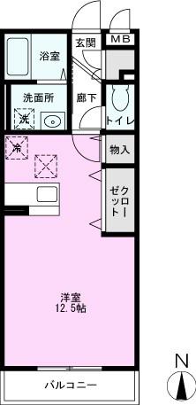 エスペランサ(ワンルーム/1階)の間取り写真