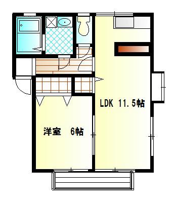 エクセハイム(1LDK/1階)の間取り写真