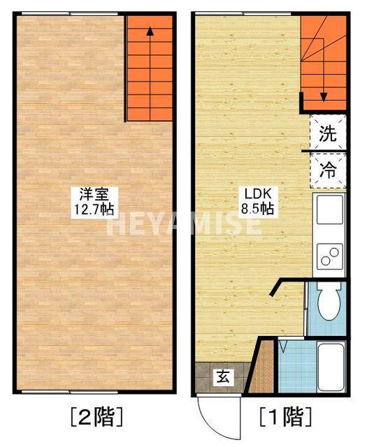 ECRU(1LDK/1階)の間取り写真