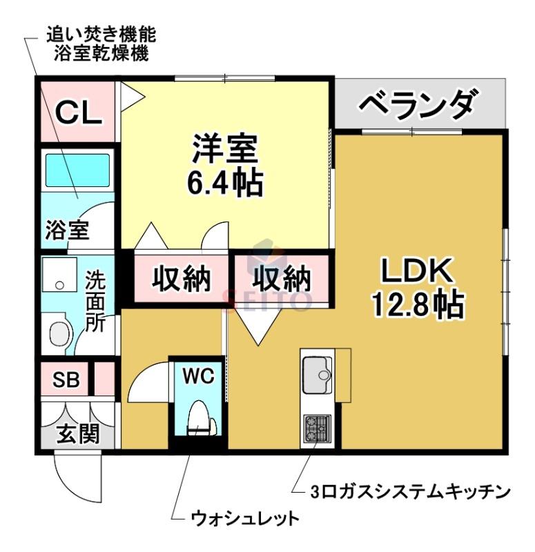 BELLA LUCE(1LDK/1階)の間取り写真