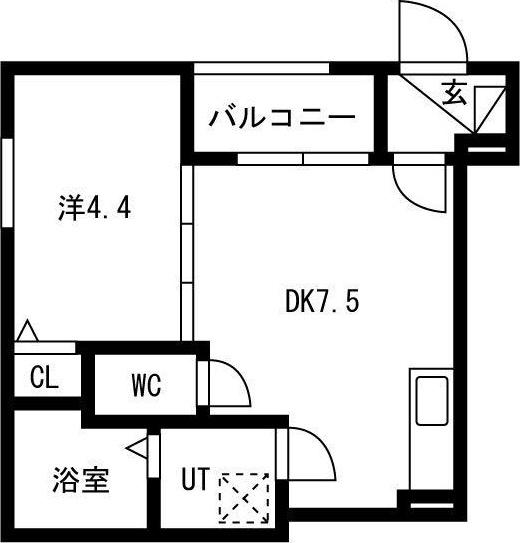 GARDENMAISON内代(1DK/2階)の間取り写真