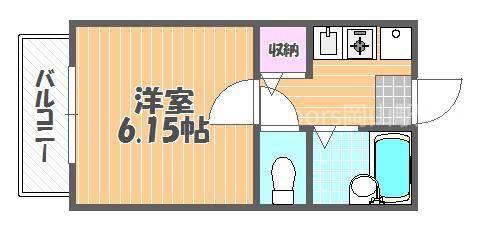 ヴェリタスB棟(1K/1階)の間取り写真