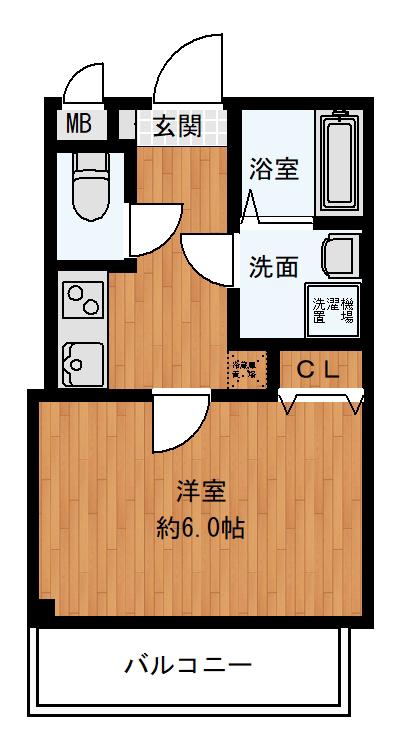 プログレス井土ヶ谷(1K/4階)の間取り写真