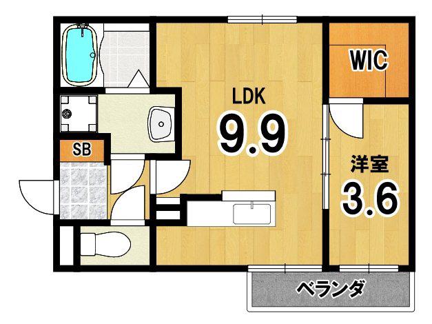 一乗寺北大丸町計画(1LDK/1階)の間取り写真