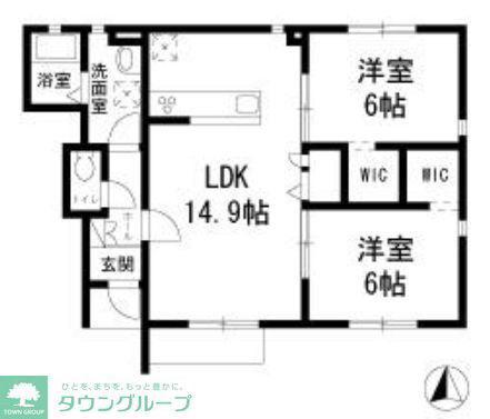 アプランドル六浦南(2LDK/1階)の間取り写真