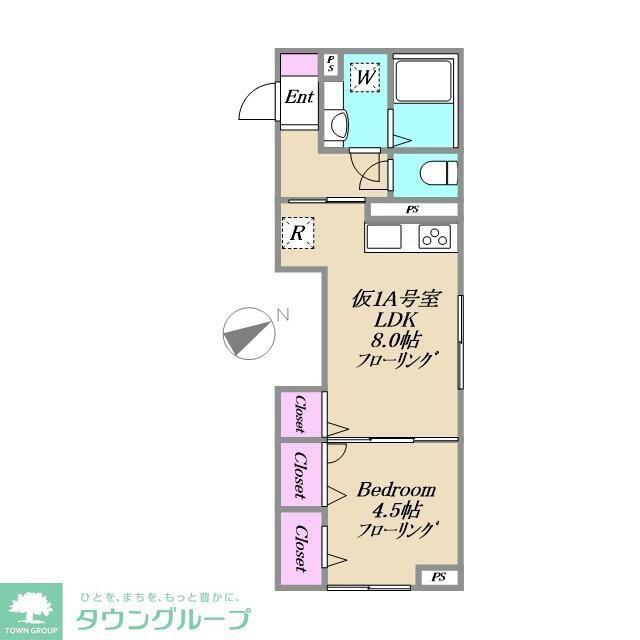 HEAP FRAGRANCE(1LDK/1階)の間取り写真
