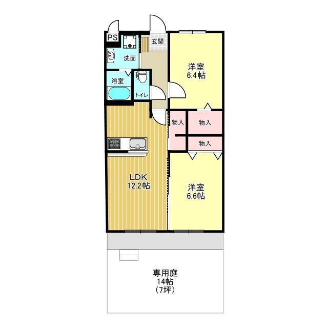 アイクラス(2LDK/1階)の間取り写真