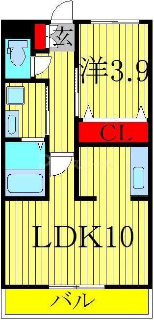 ガナドール(1LDK/2階)の間取り写真