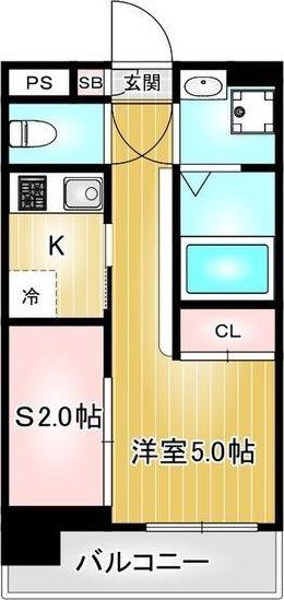 エステシア上前津(1SK/11階)の間取り写真