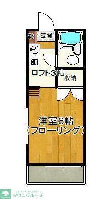 メグハイム(1K/1階)の間取り写真