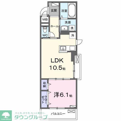 ベル ブライト(1LDK/3階)の間取り写真