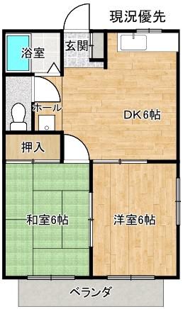 メゾン21(2DK/2階)の間取り写真