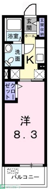 リブェールSHINO III(1K/1階)の間取り写真