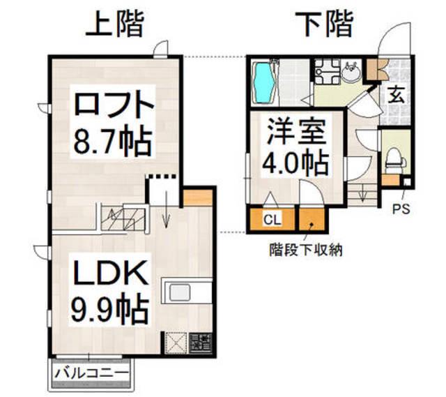 CB井尻オーブ(1LDK/2階)の間取り写真