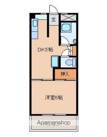 ベルヴィーユ恒久I(1K/2階)の間取り写真