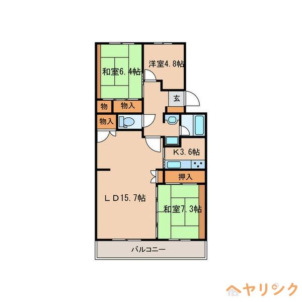 ベルコート小幡(3LDK/1階)の間取り写真