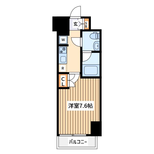 ジェノヴィア川崎7(1K/5階)の間取り写真