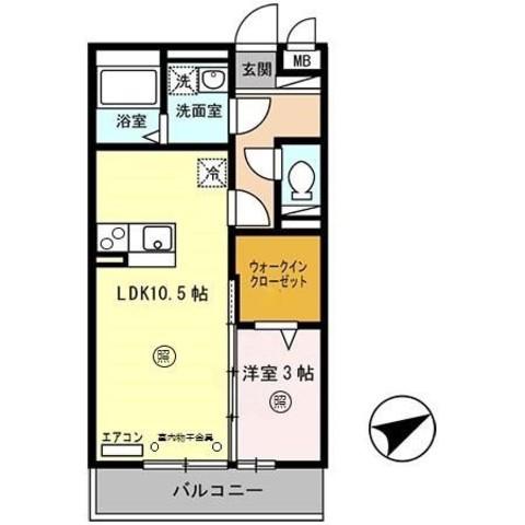 アバンセ121(1LDK/2階)の間取り写真