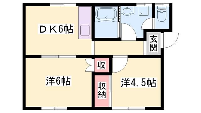 駅前店舗2階(2DK/2階)の間取り写真