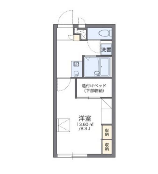 レオパレス西市A(1K/2階)の間取り写真