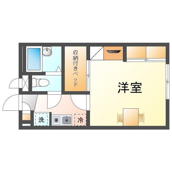 レオパレス白銀(1K/1階)の間取り写真