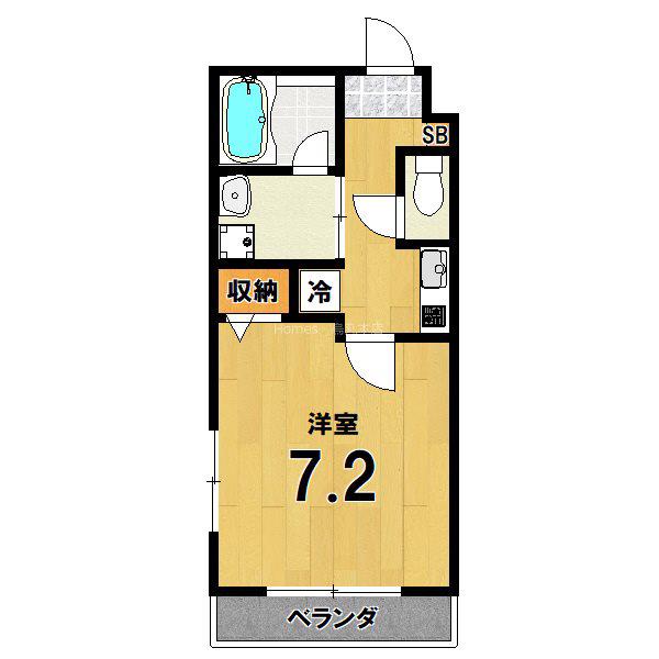 SUCCEED堀川一条(1K/3階)の間取り写真