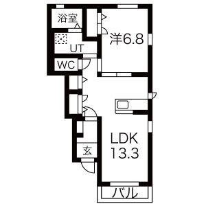 ブランメゾン(1LDK/1階)の間取り写真