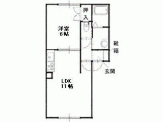 ハイセレールドリーム(1LDK/1階)の間取り写真