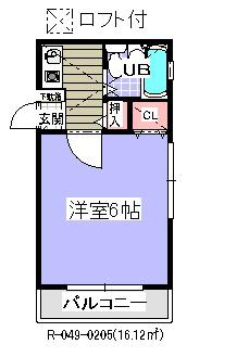 グリーンハイツ行徳(1K/2階)の間取り写真