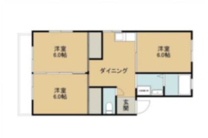 浅井ハイツ(3DK/2階)の間取り写真