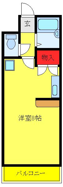 ドミールムラハシ(ワンルーム/3階)の間取り写真