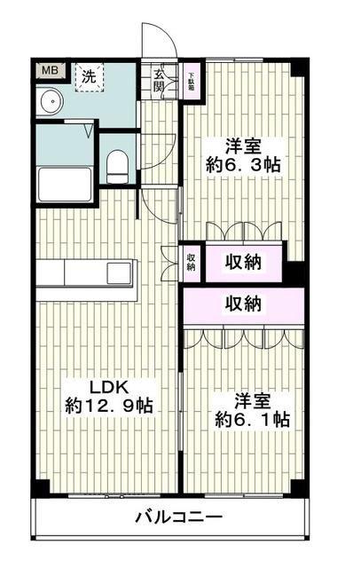 TNM鎌倉(2LDK/5階)の間取り写真