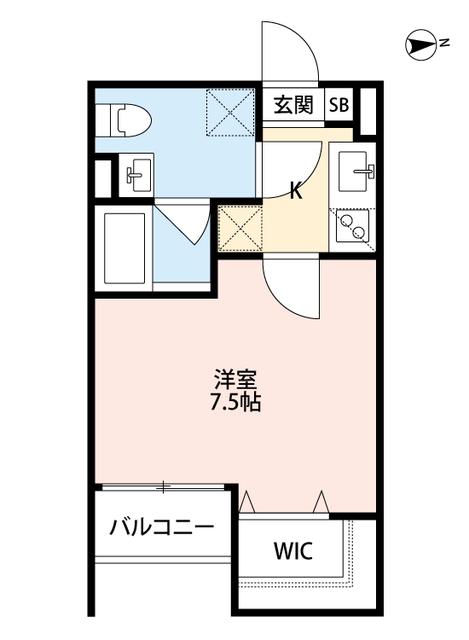 CELESTY(1K/1階)の間取り写真
