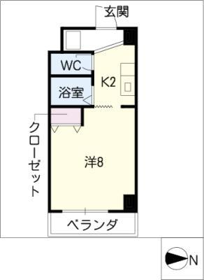 グランドールYHD(1K/2階)の間取り写真
