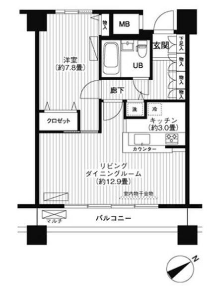 LOOP-M(1LDK/6階)の間取り写真