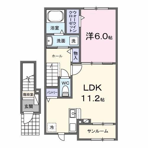 グラン ルナ(1LDK/2階)の間取り写真