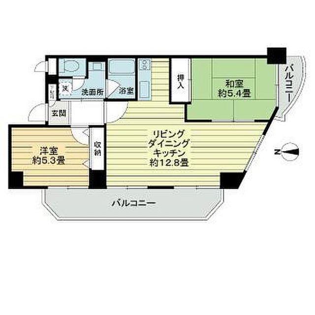 メイプルヒルズ滝野川(2LDK/4階)の間取り写真
