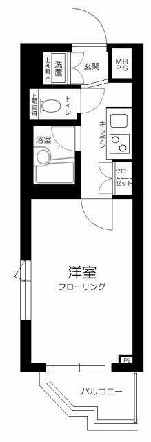 ルーブル中野富士見町参番館(1K/3階)の間取り写真