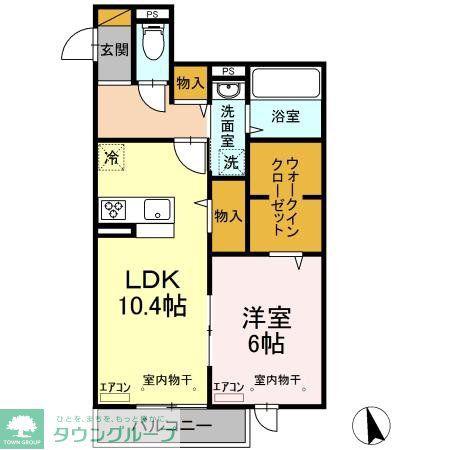チェントラーレ(1LDK/3階)の間取り写真