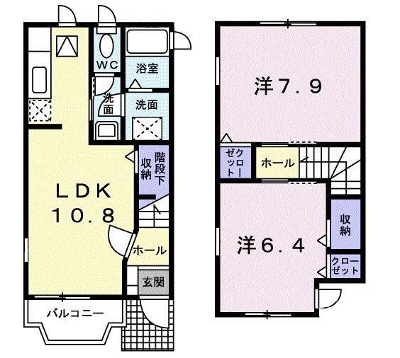ジョイ・キープ・クニヤンII(2LDK/1階)の間取り写真