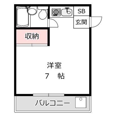 サンセイビル(ワンルーム/3階)の間取り写真