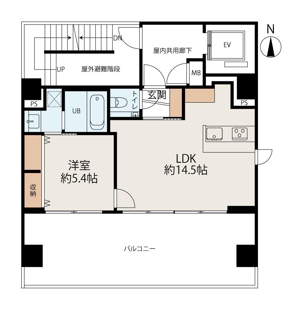 ブライト亀戸天神(1LDK/8階)の間取り写真