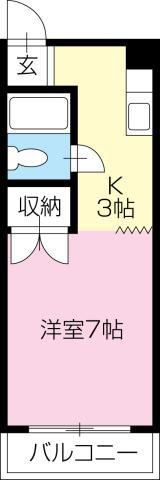 コーポ福島(1K/2階)の間取り写真