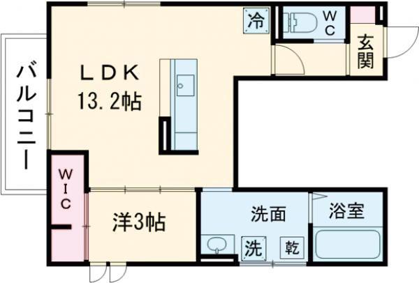 神前ウエストワンズ(1LDK/3階)の間取り写真